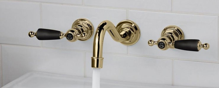 A photo of wall mounted taps