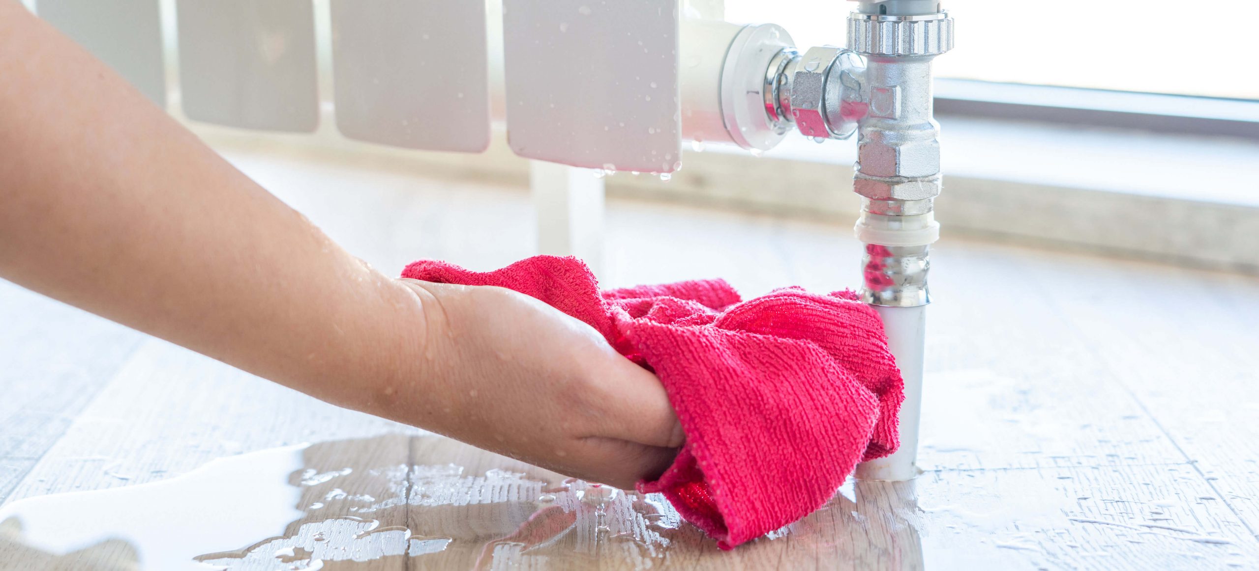 A woman dealing with a radiator leak