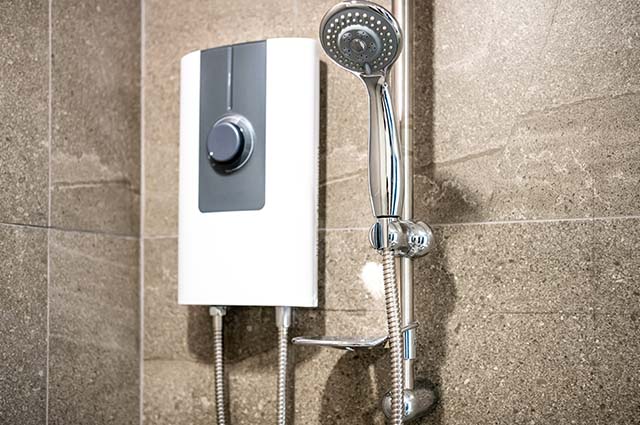 Electric showers heats the water on demand