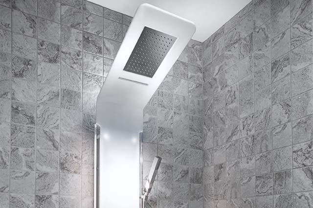 A shower tower is an all-in-one unit